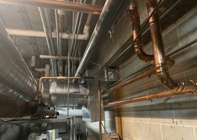New chill water pipe and duct in existing mechanical room